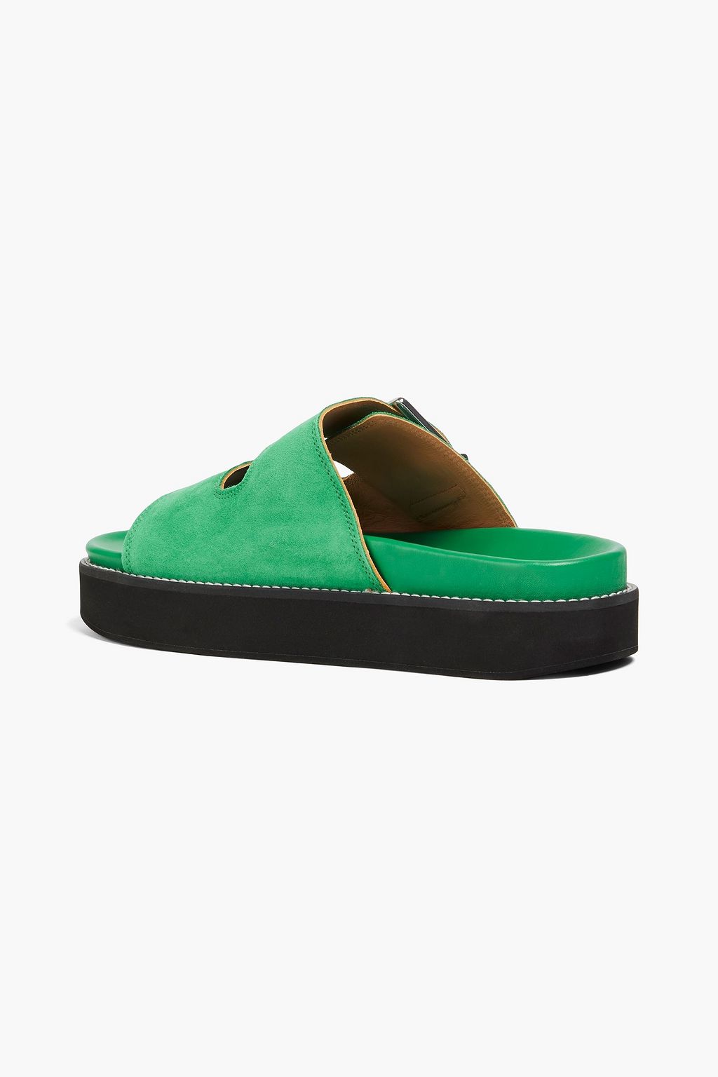 GANNI Buckled suede platform sandals