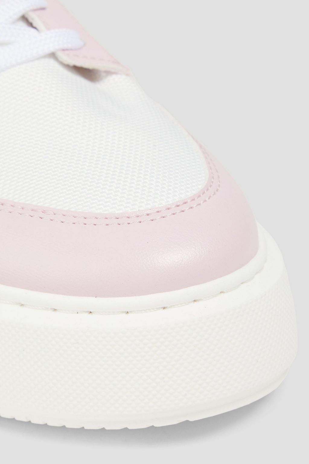 GANNI Two-tone canvas high-top sneakers