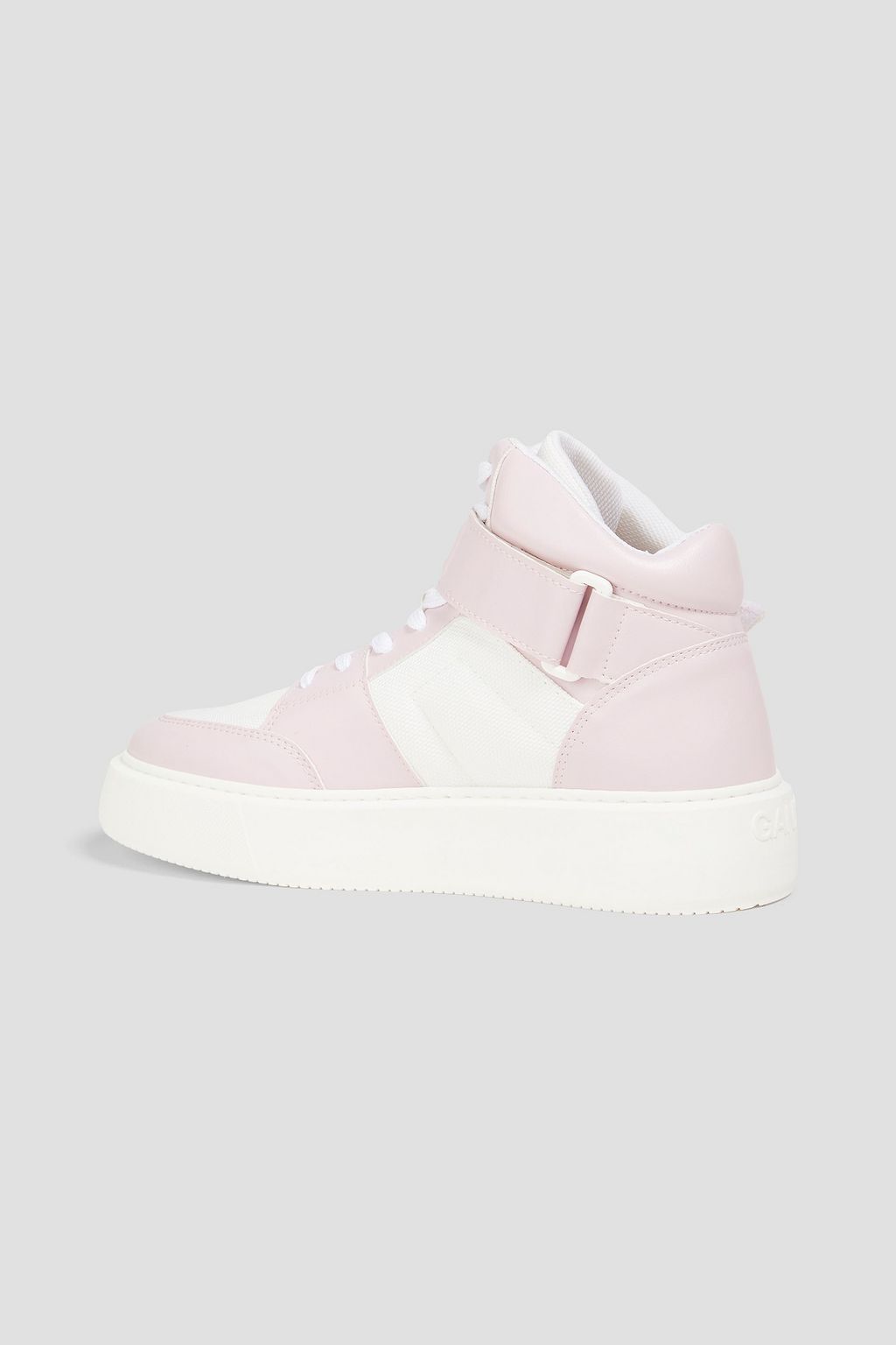 GANNI Two-tone canvas high-top sneakers