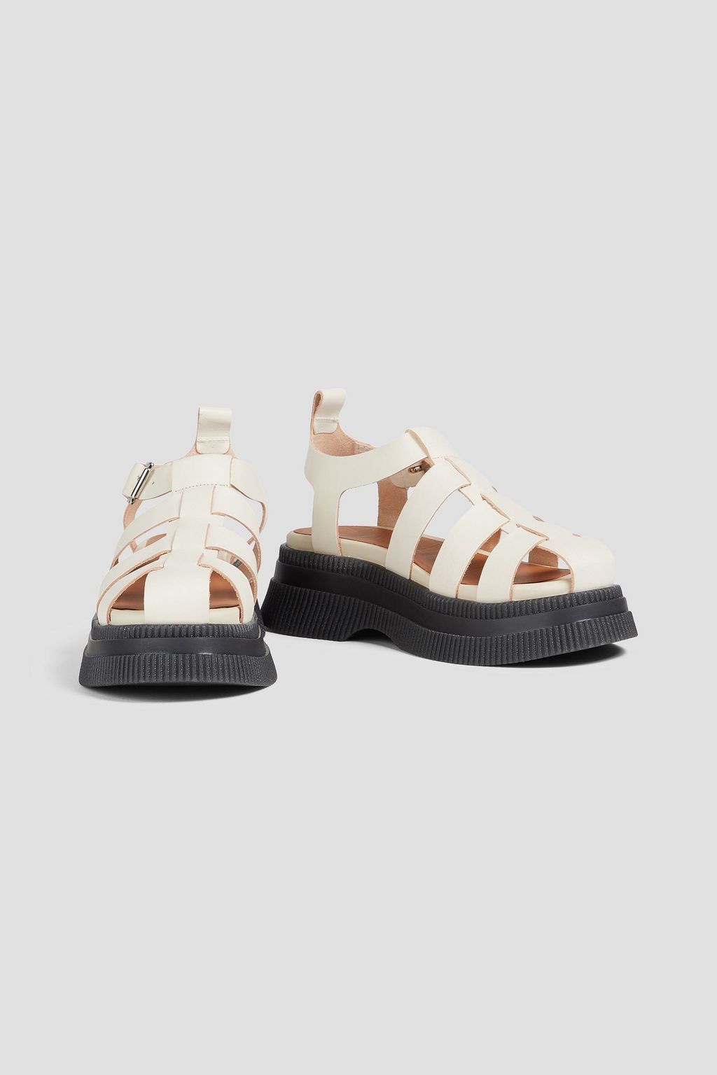 GANNI Leather platform sandals