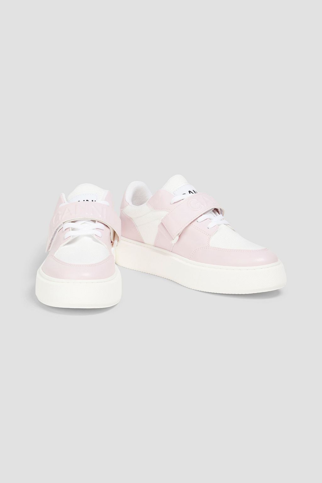 GANNI Canvas and faux leather sneakers