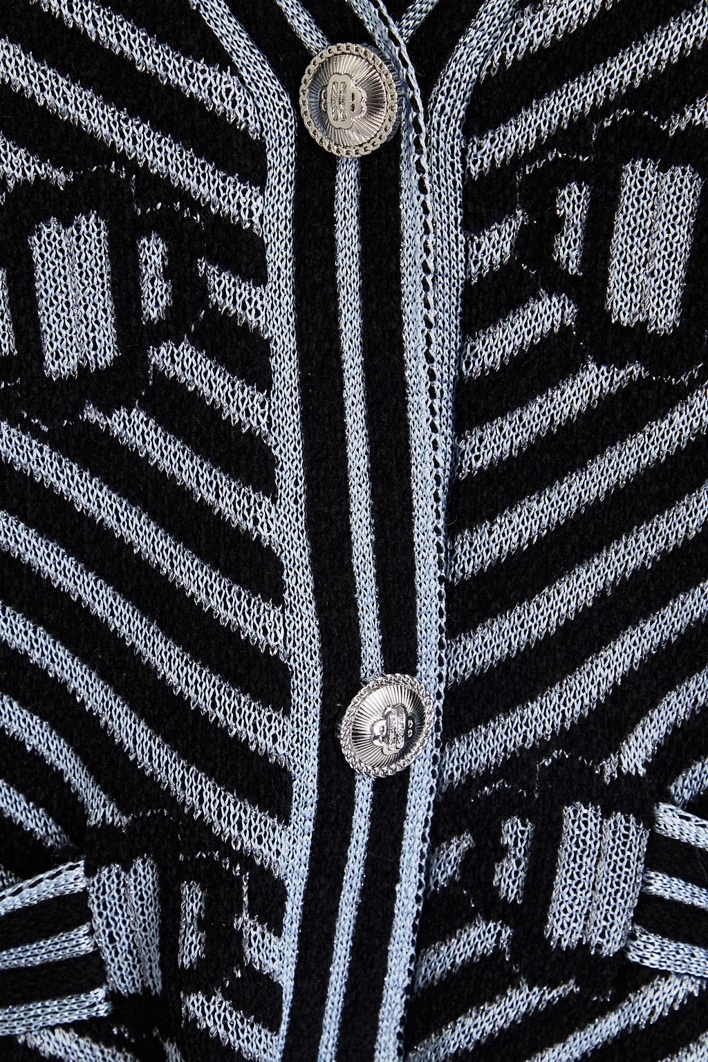 MAJE Metallic jacquard-knit cardigan