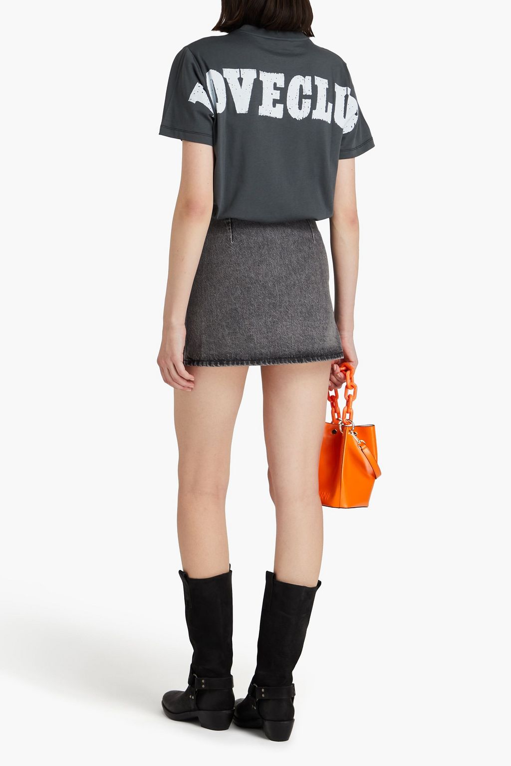GANNI Printed cotton-jersey T-shirt