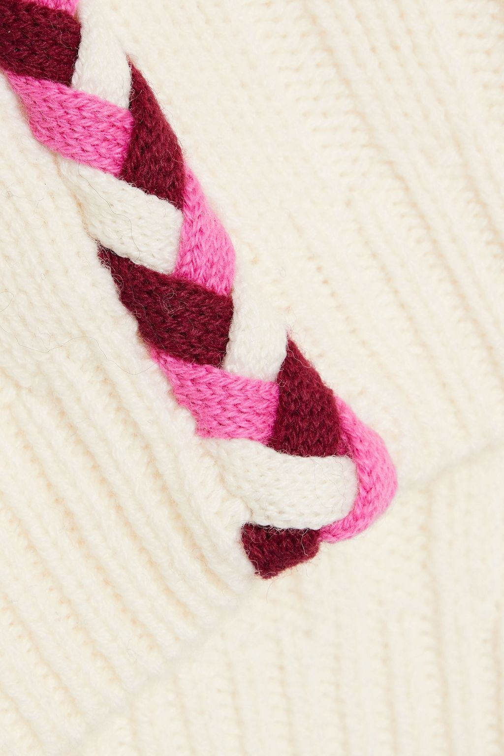 DEREK LAM 10 CROSBY Yuna embroidered cable-knit wool vest