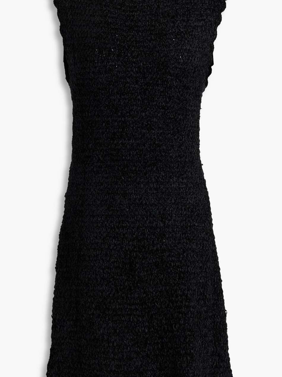 tie-detailed bouclé mini dress