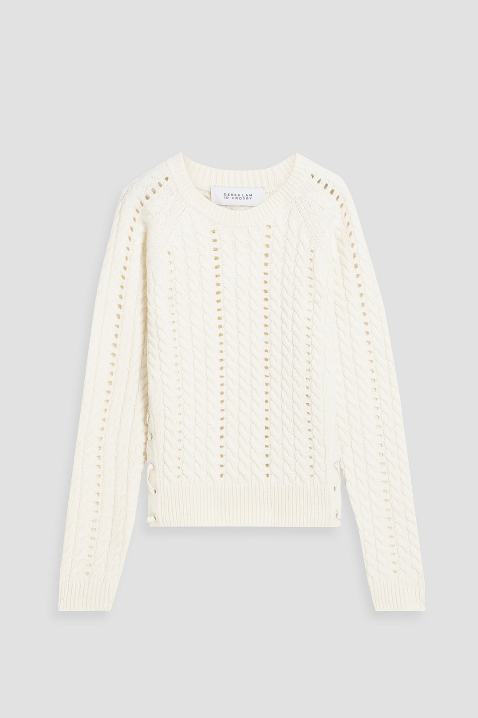 Aitana lace-up cable-knit wool sweater