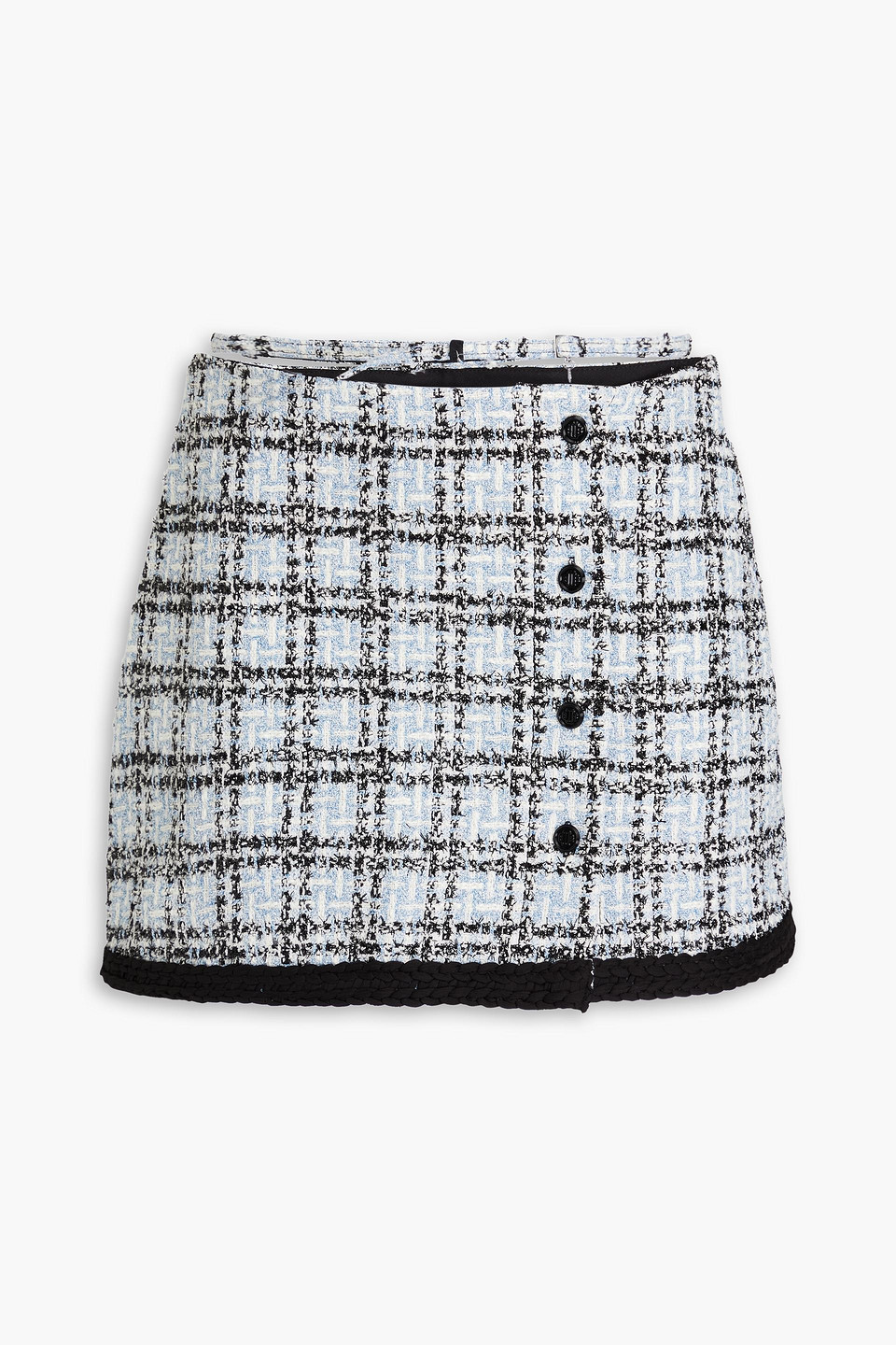 Maje - Belted tweed mini skirt - Blue