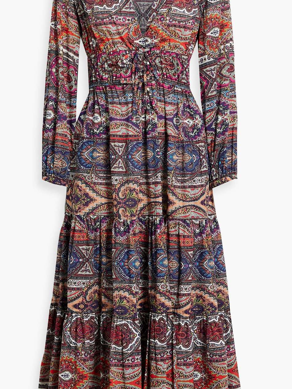 elsa printed cotton-poplin midi dress