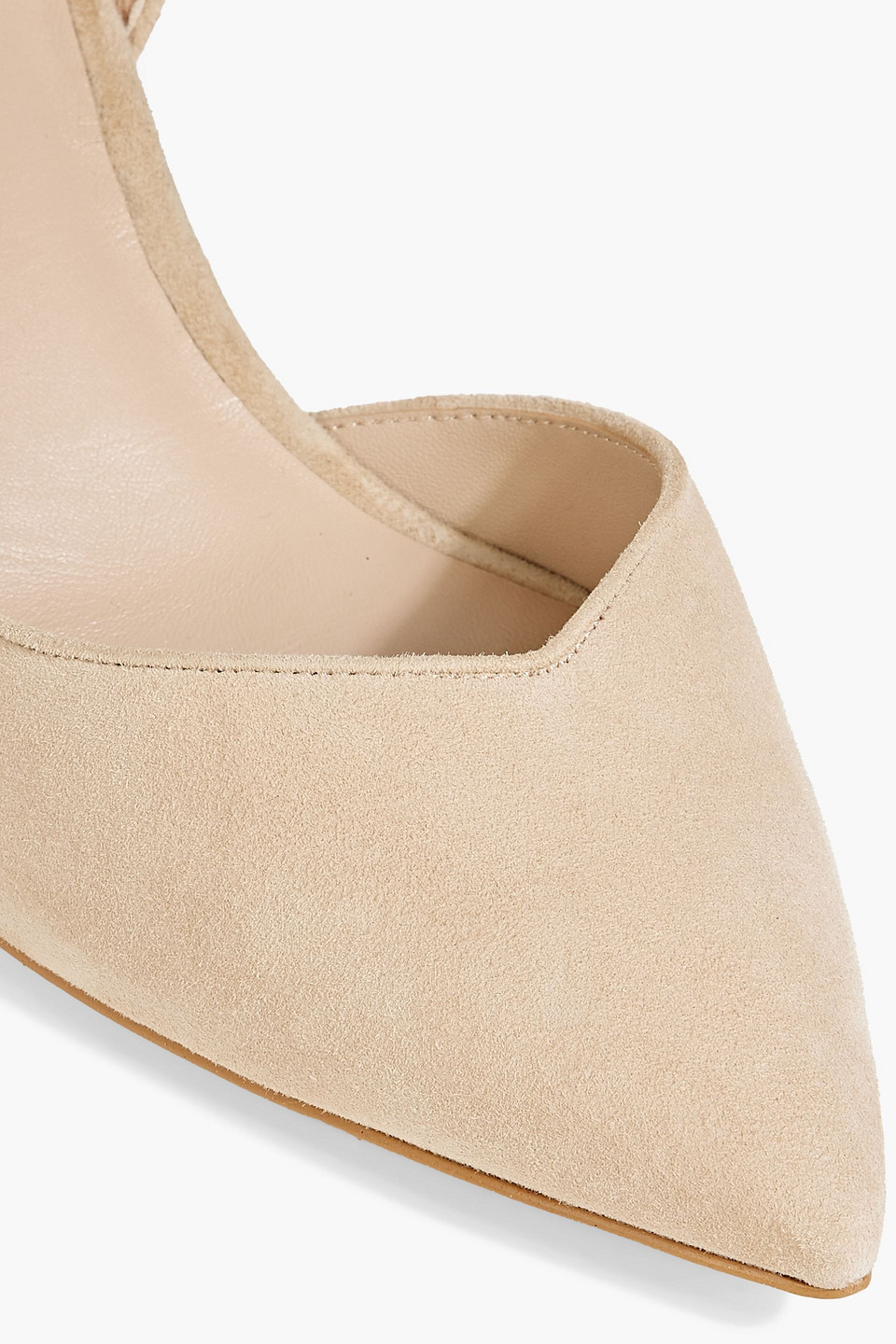 Shop Stuart Weitzman Avenue 95 Suede Pumps In Beige