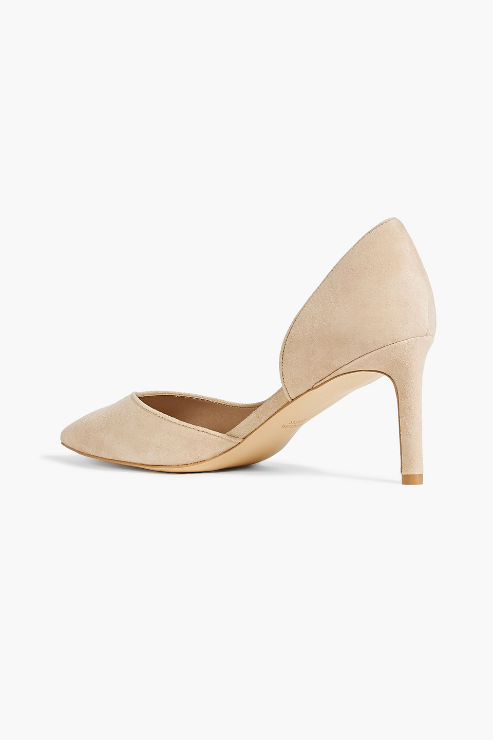 Shop Stuart Weitzman Avenue 95 Suede Pumps In Beige