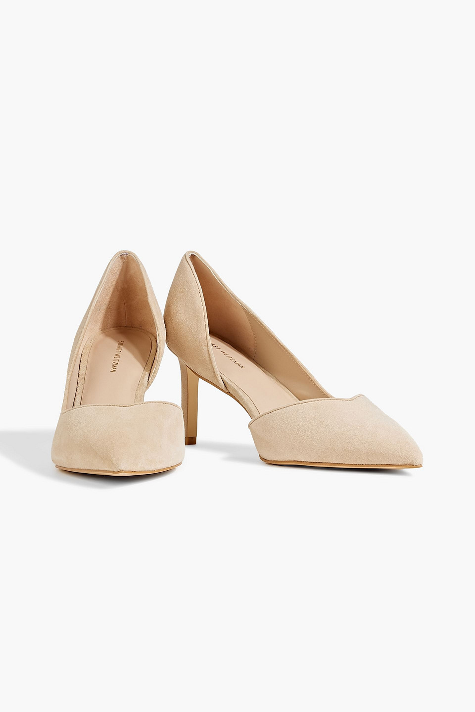 Shop Stuart Weitzman Avenue 95 Suede Pumps In Beige