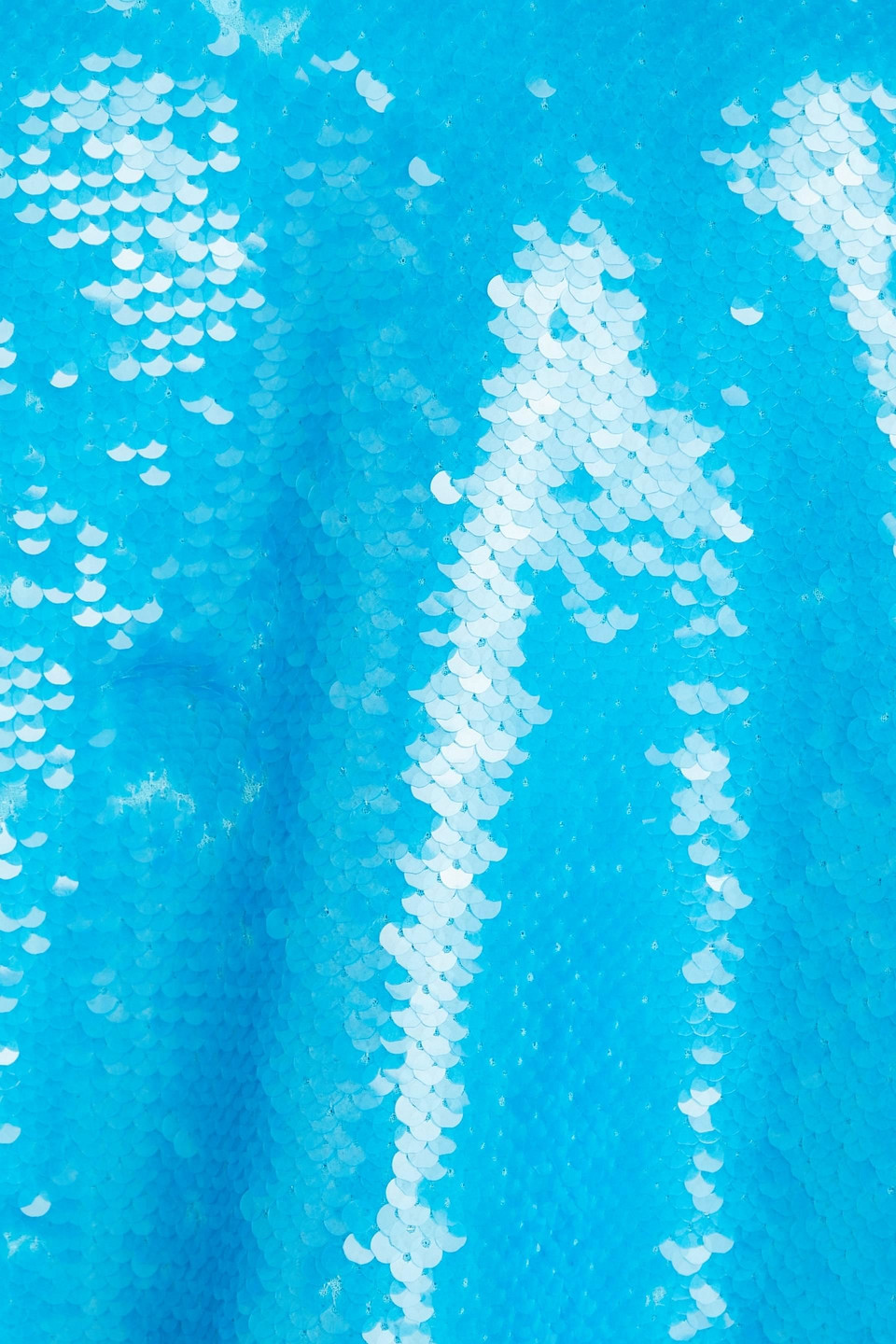 Shop Ganni Sequined Satin Mini Dress In Turquoise