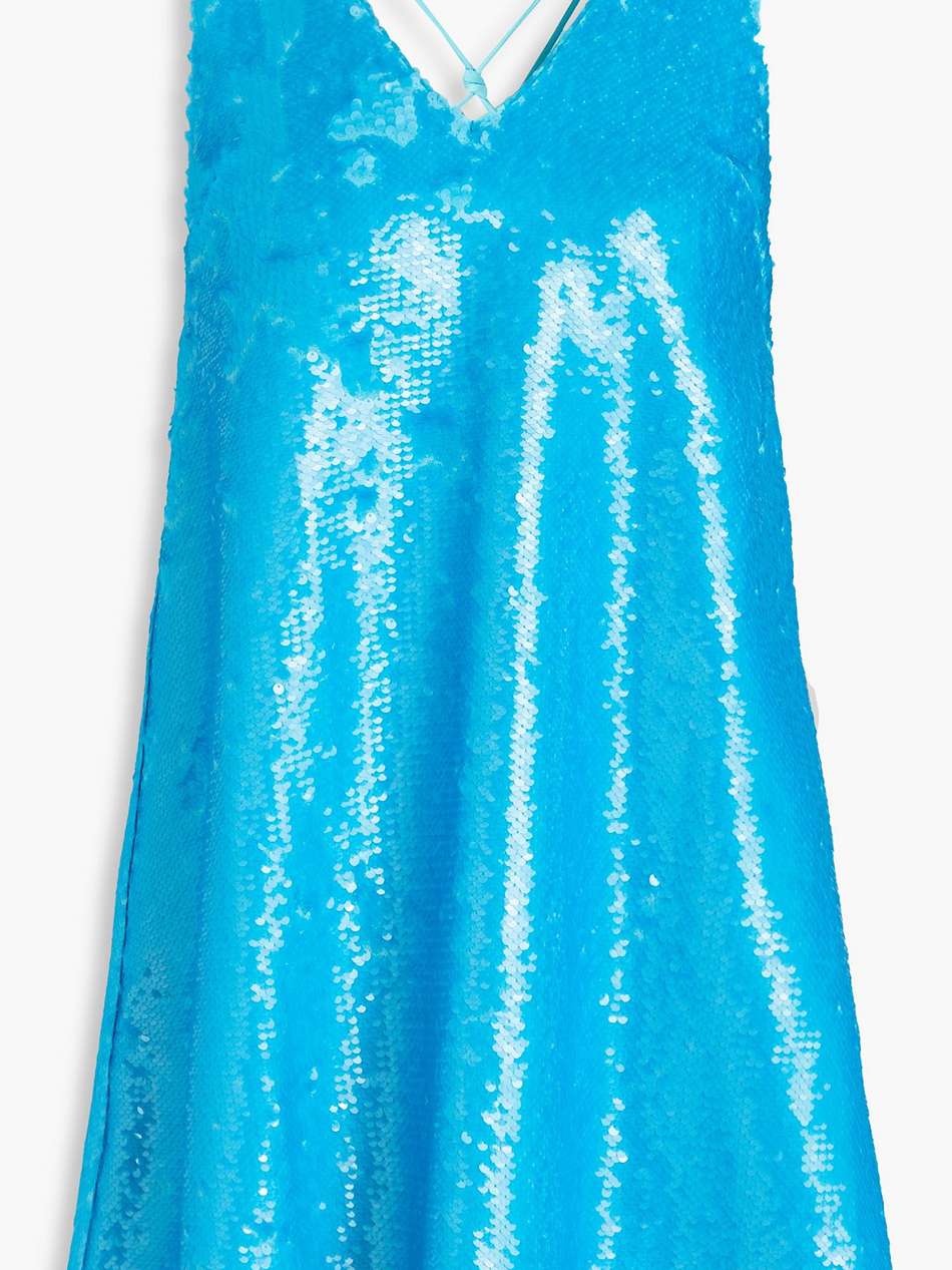 sequined satin mini dress
