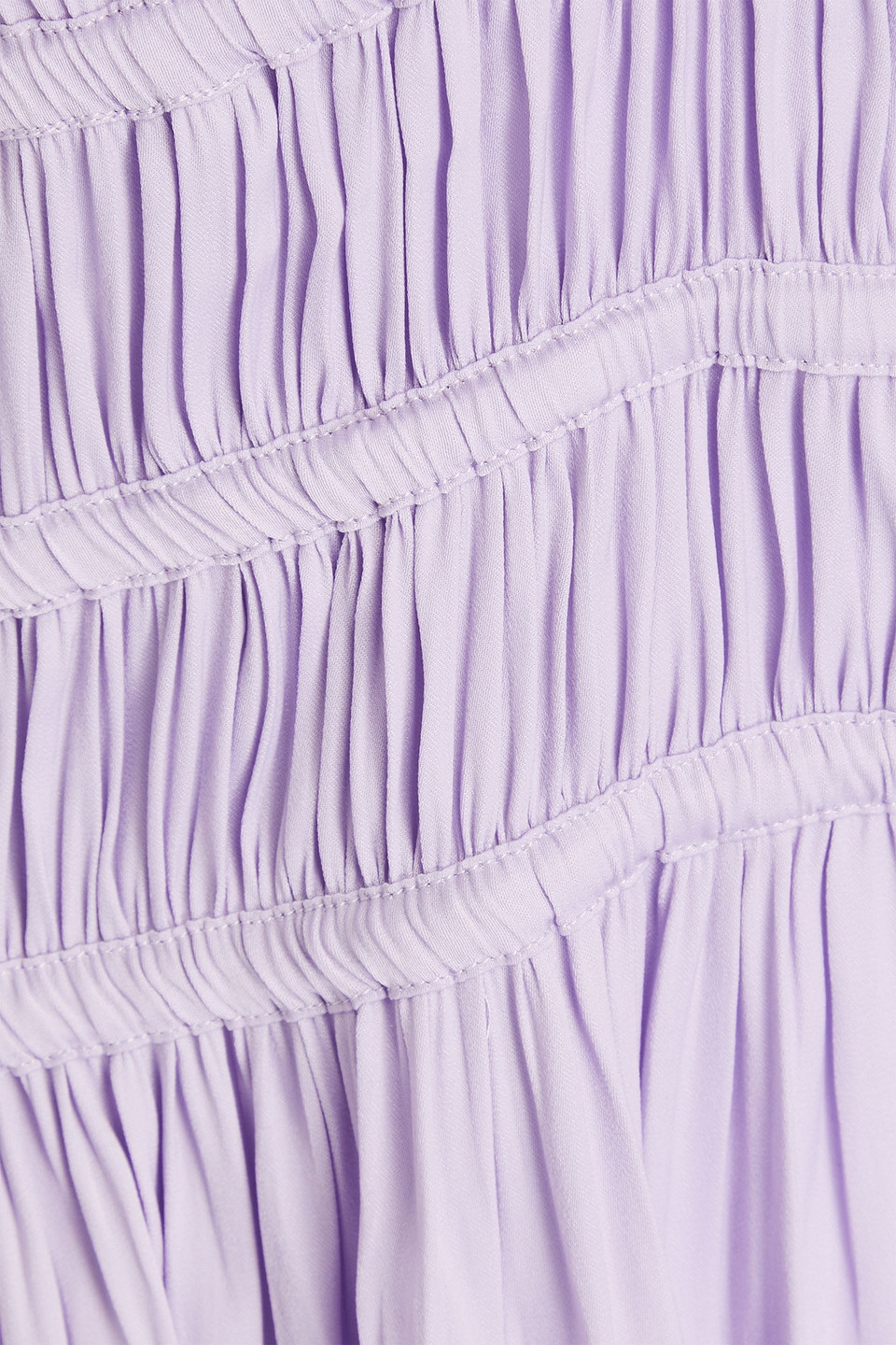 MAJE RUFFLED SATIN-CREPE MINI DRESS