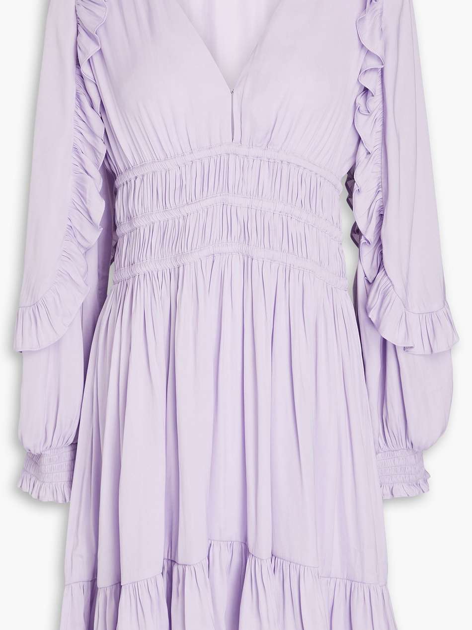 ruffled satin-crepe mini dress