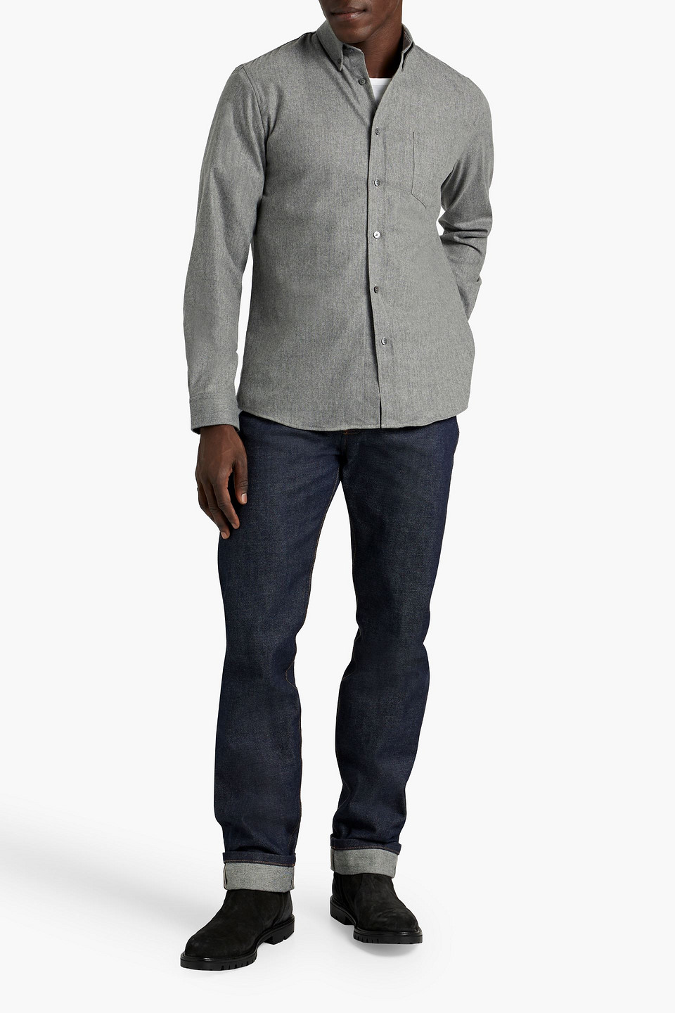 Shop Frame Flannel Shirt In Gray