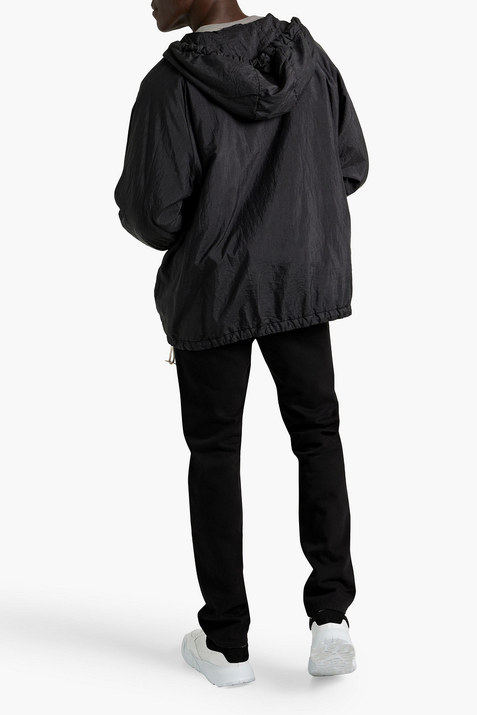 Jil Sander Shell Hooded Jacket In Black
