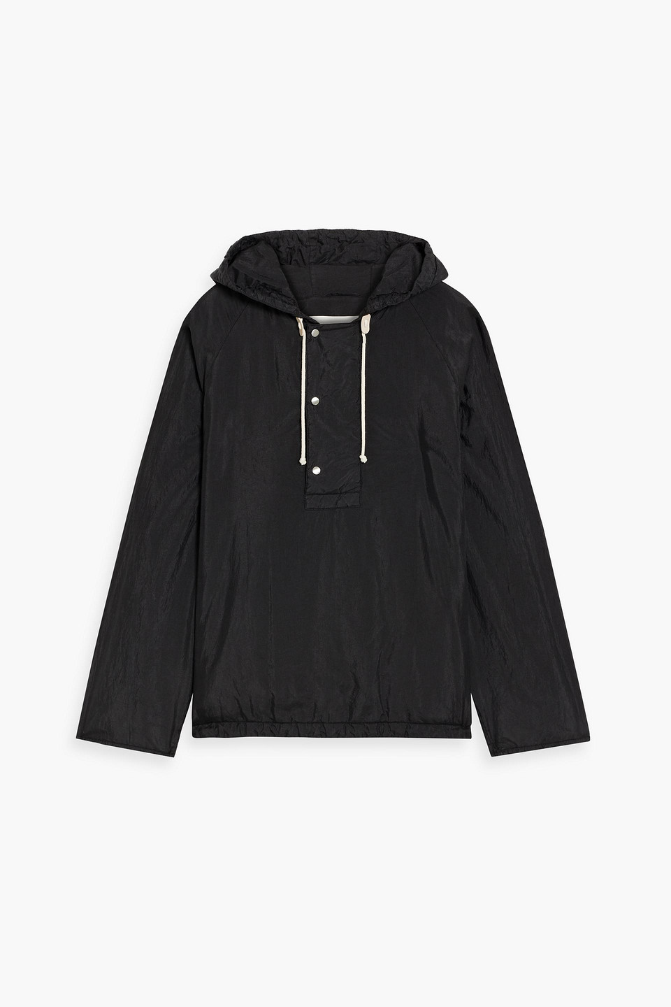 Jil Sander Shell Hooded Jacket In Black