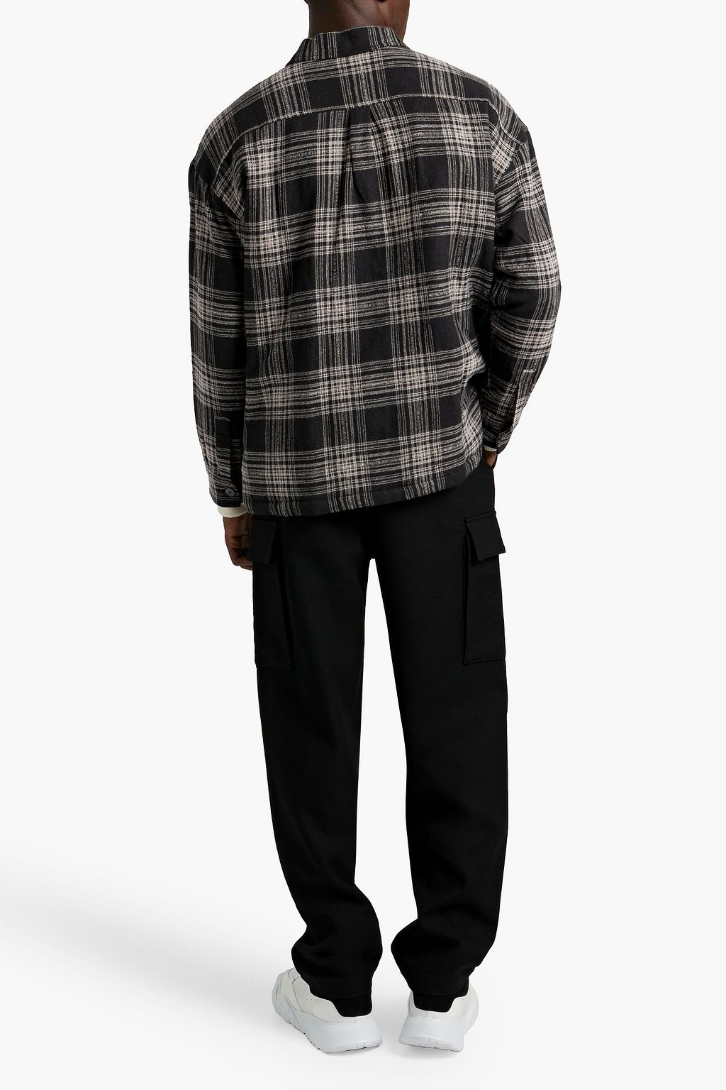FRAME Checked wool and cotton-blend overshirt
