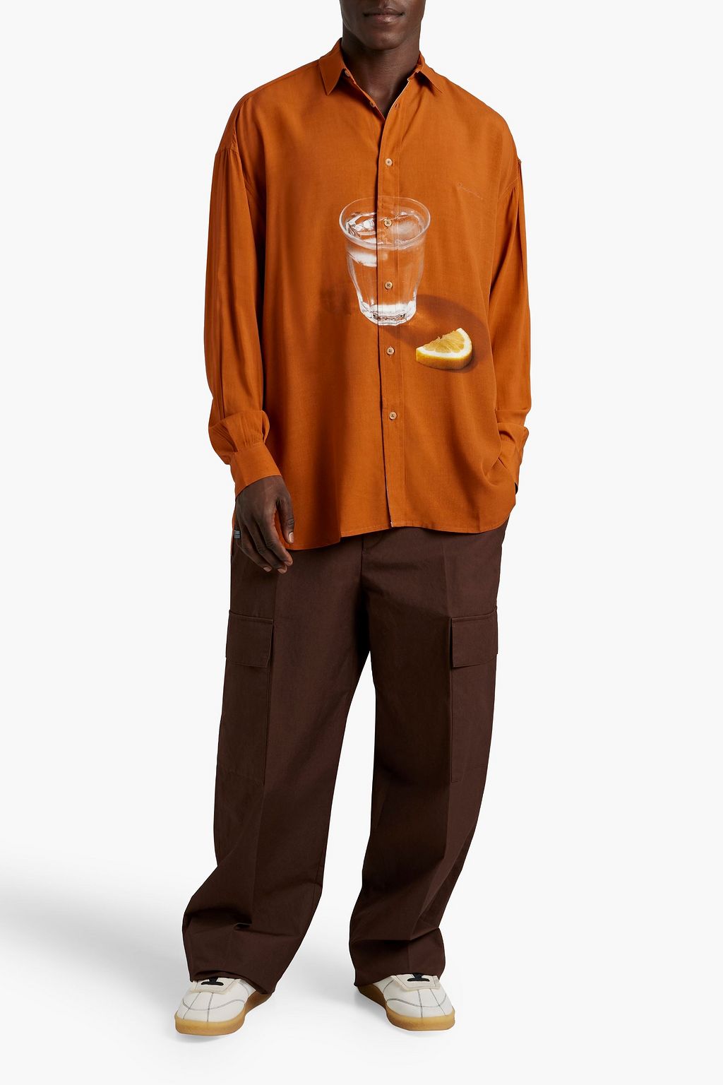JACQUEMUS Printed crepe shirt