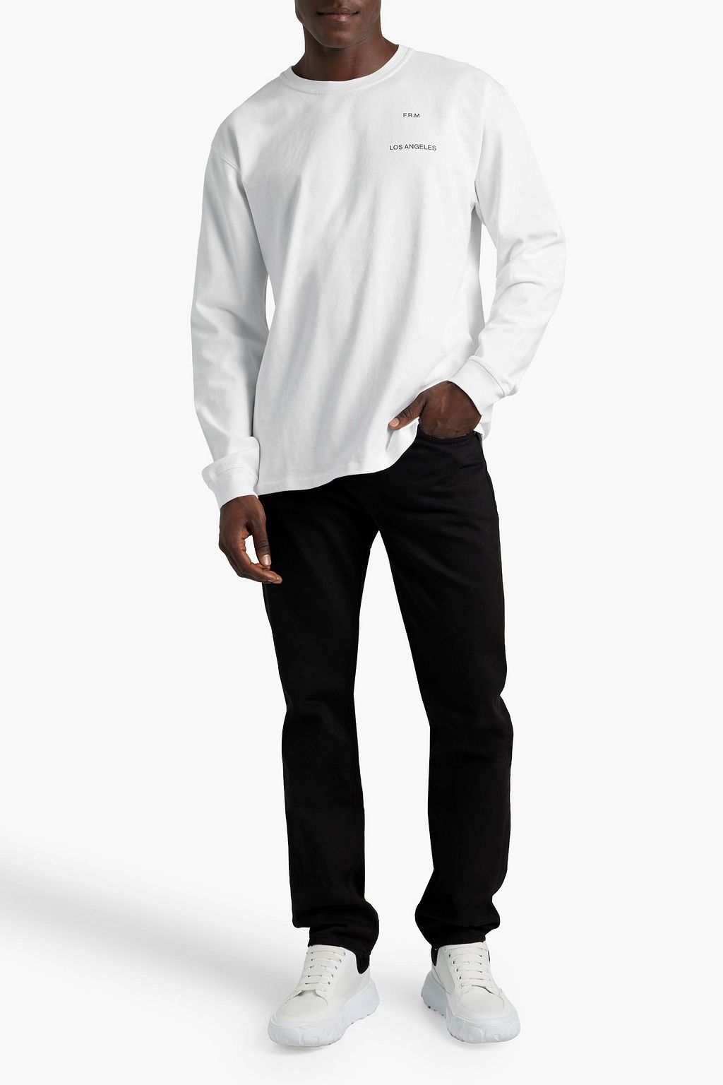 FRAME Printed cotton-jersey sweatshirt