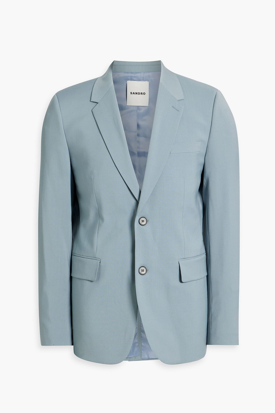 Sandro Slim-fit Wool Blazer In Slate Blue