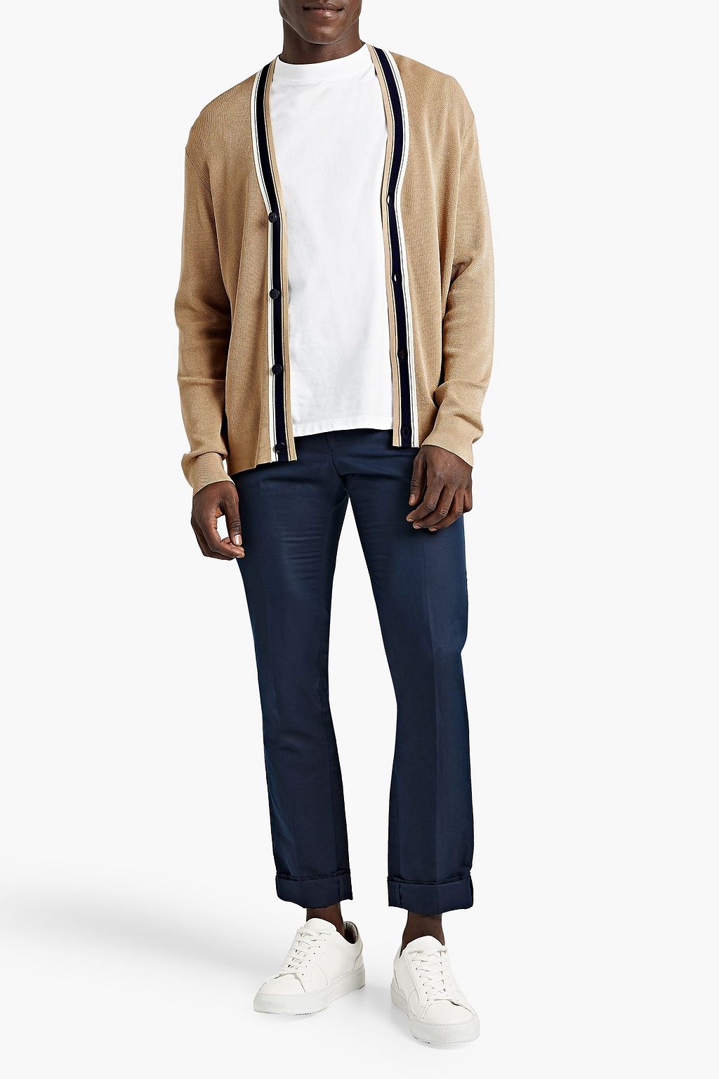 SANDRO Striped knitted cardigan THE OUTNET