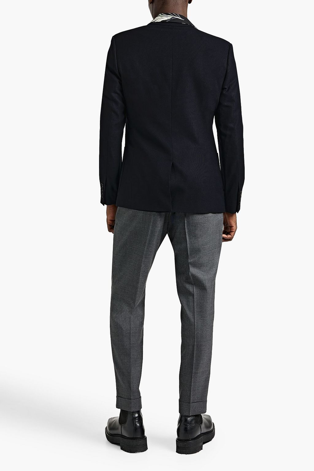 SANDRO Slim-fit wool-blend piqué blazer