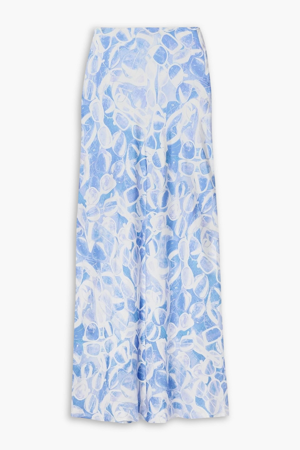 stella mccartney - printed silk-twill maxi skirt - blue - it 36
