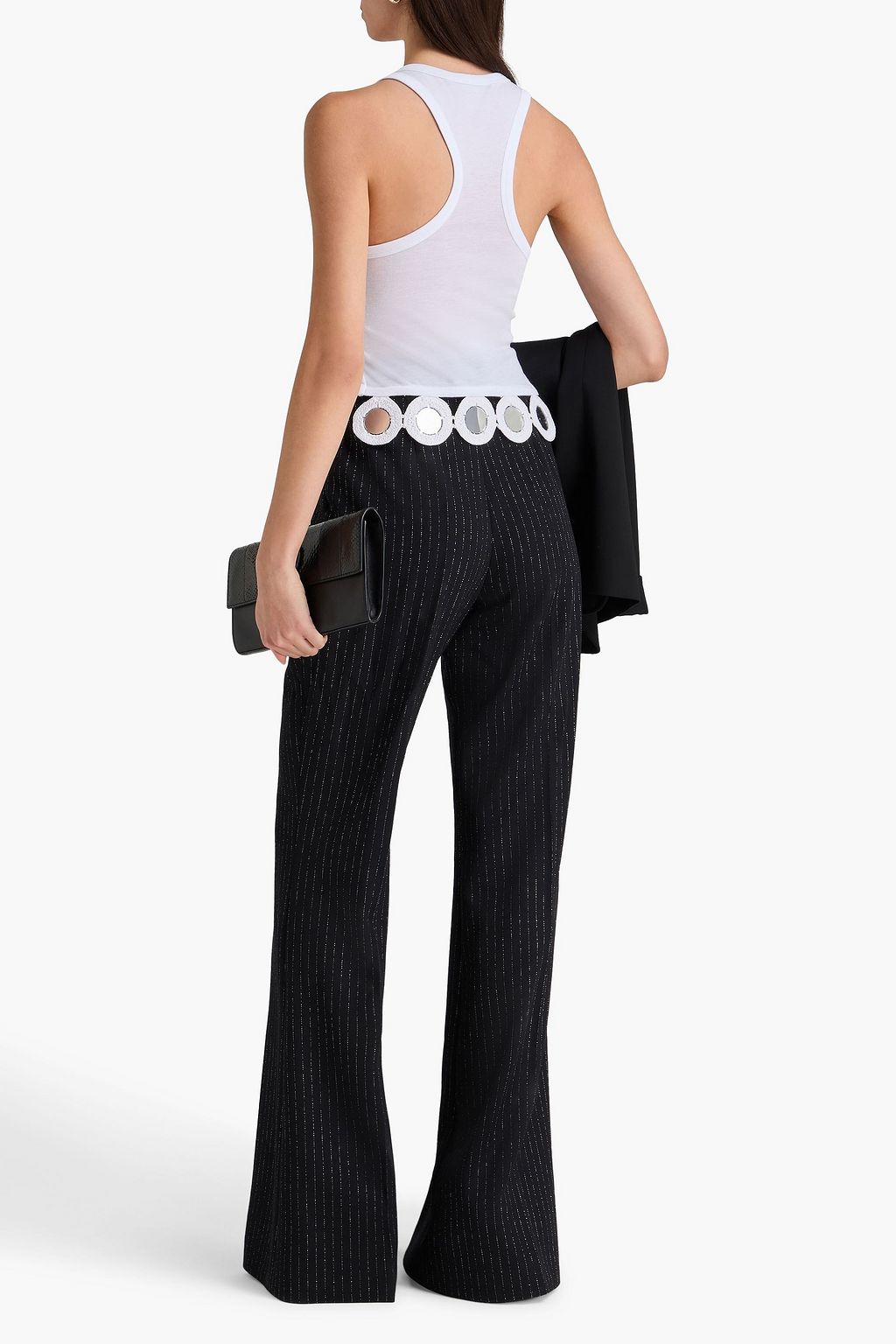 STELLA MCCARTNEY Embellished crochet-trimmed Lyocell and cotton-blend tank