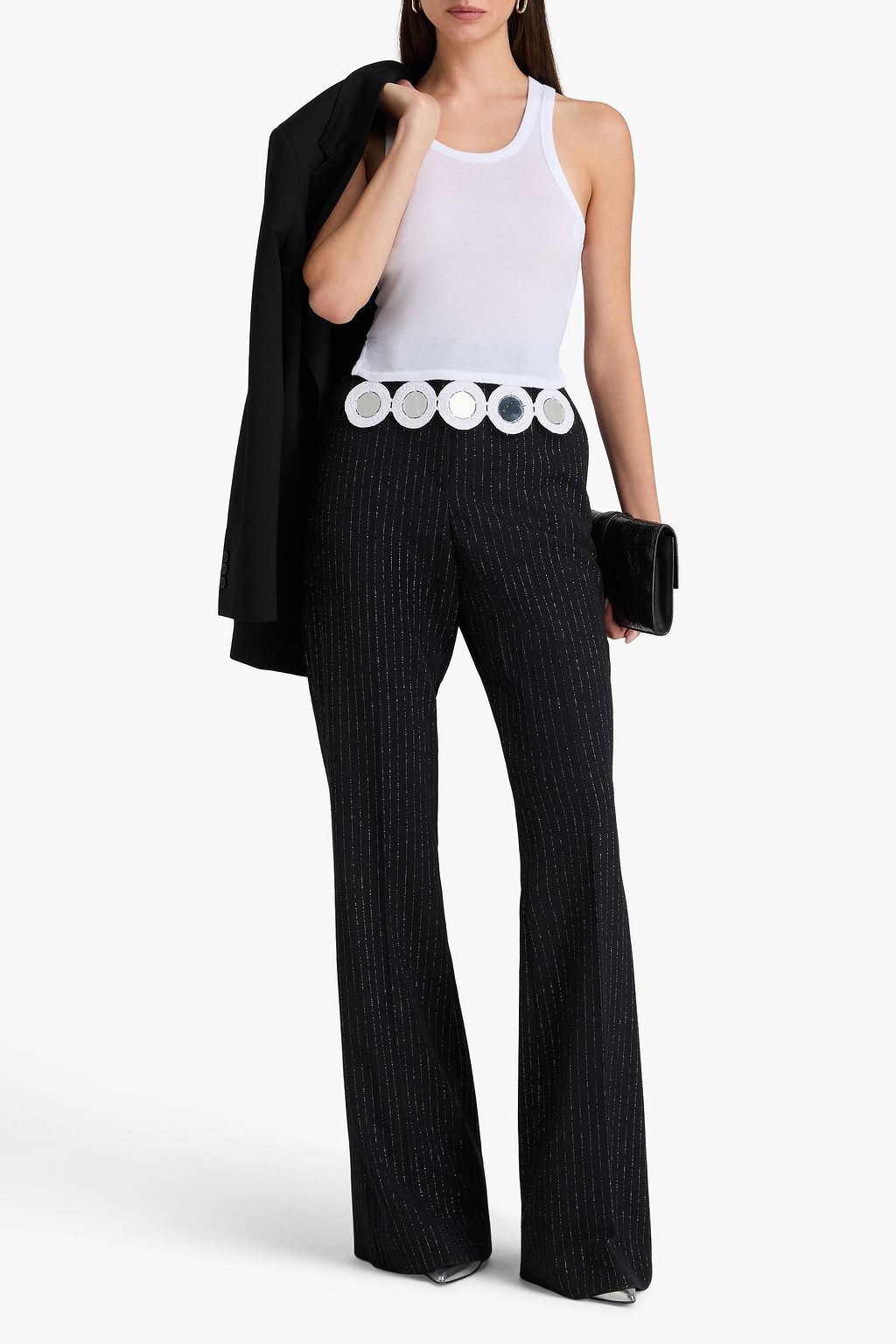 STELLA MCCARTNEY Embellished crochet-trimmed Lyocell and cotton-blend tank