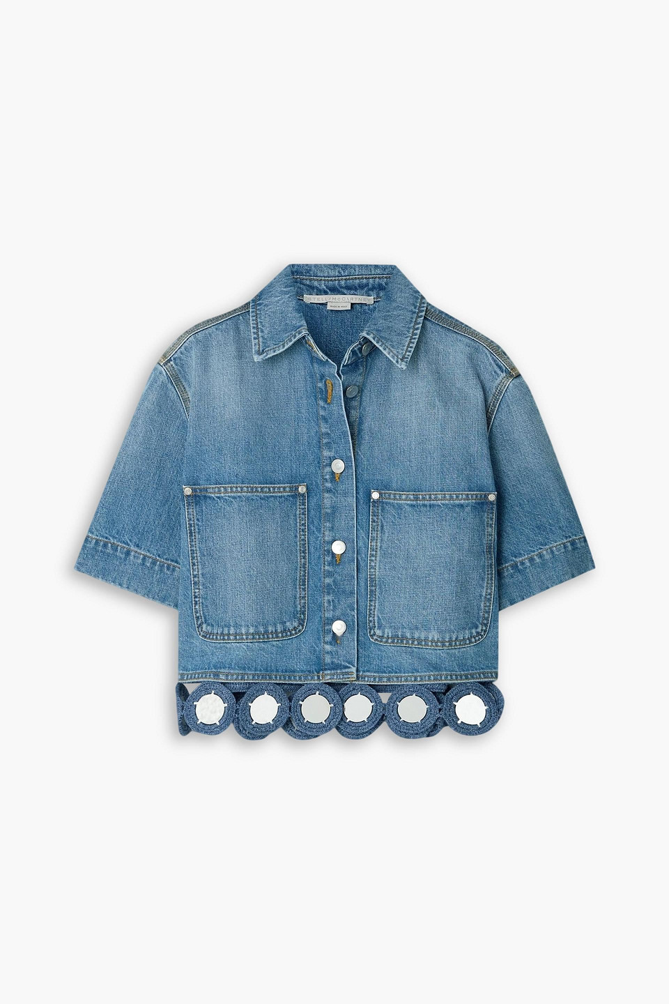 Stella Mccartney Embellished Denim Shirt In Blue