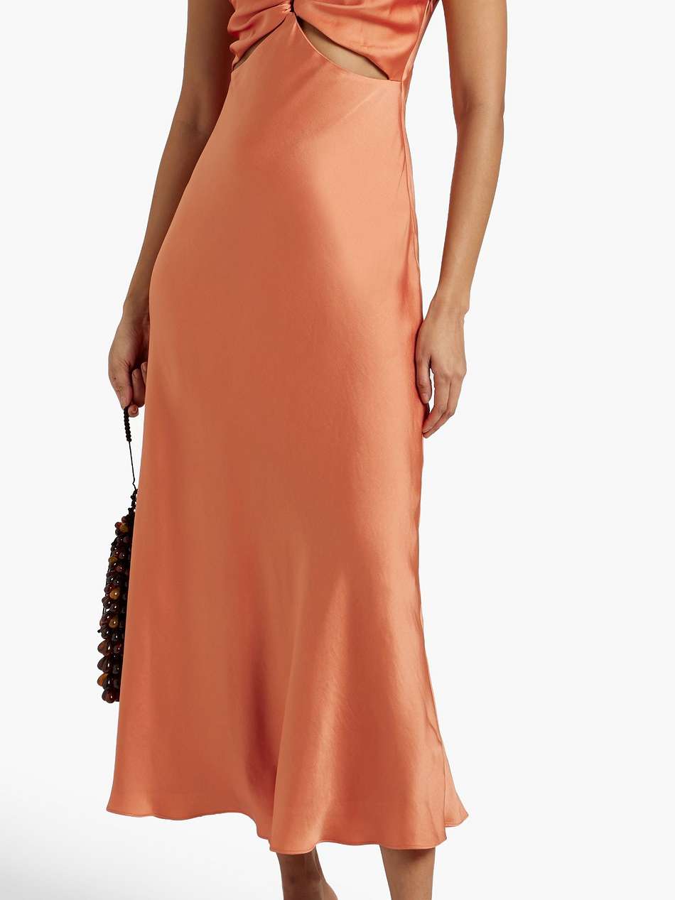 josette cutout satin midi dress