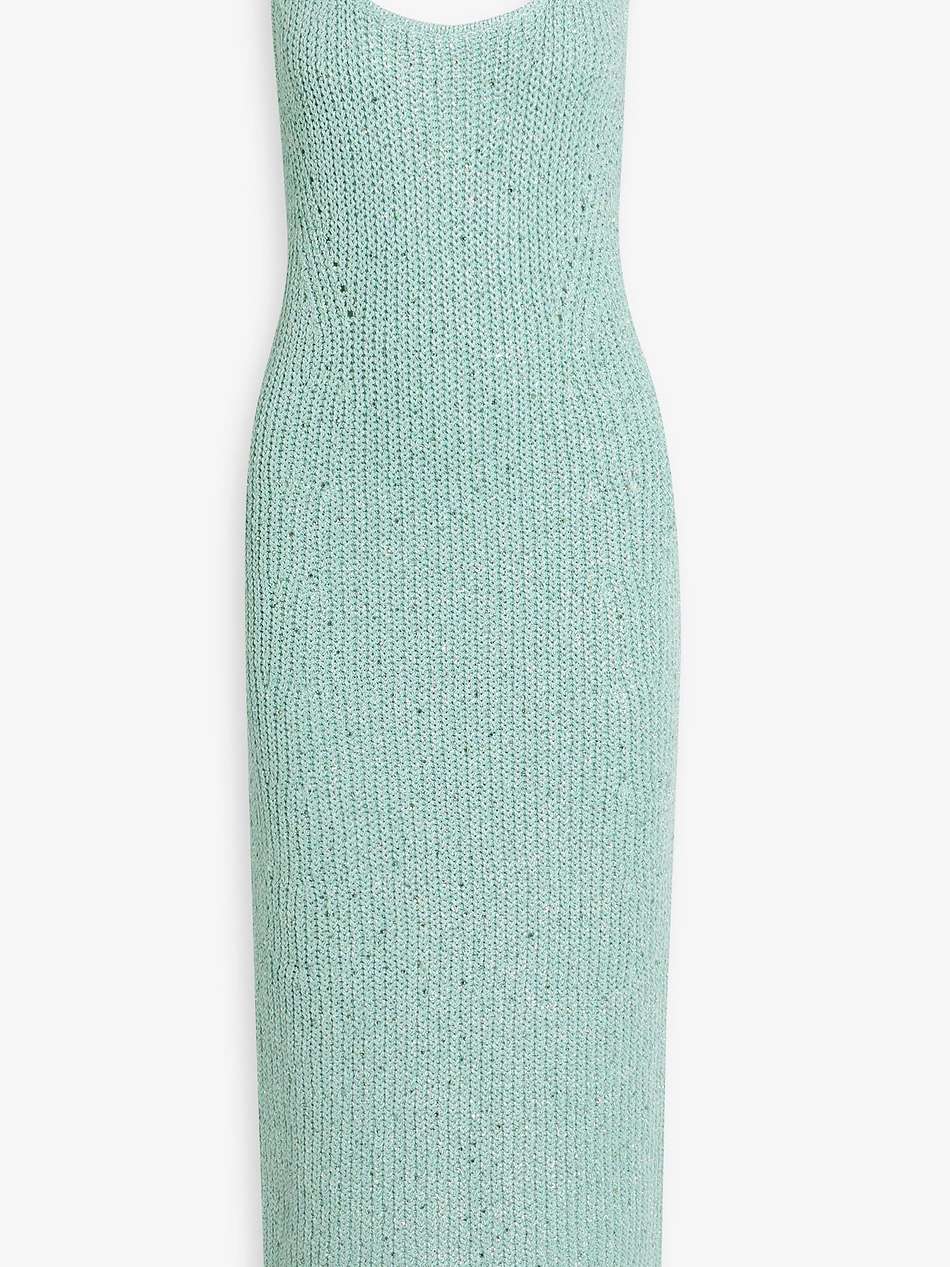 monika metallic knitted midi dress
