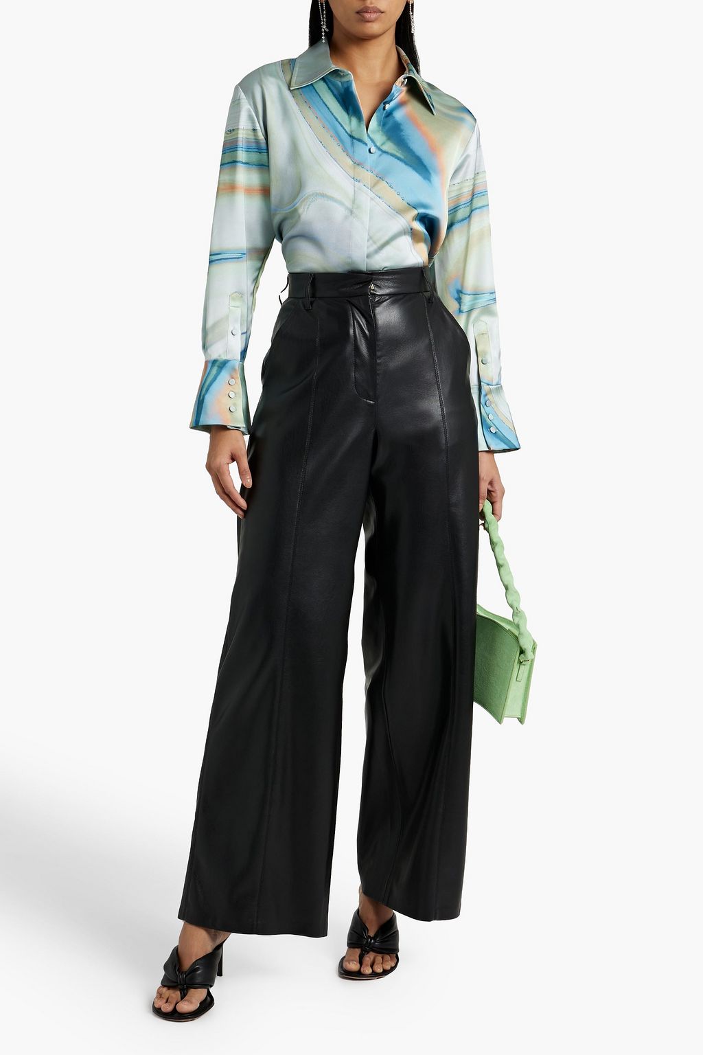 SIMKHAI Elika printed satin shirt