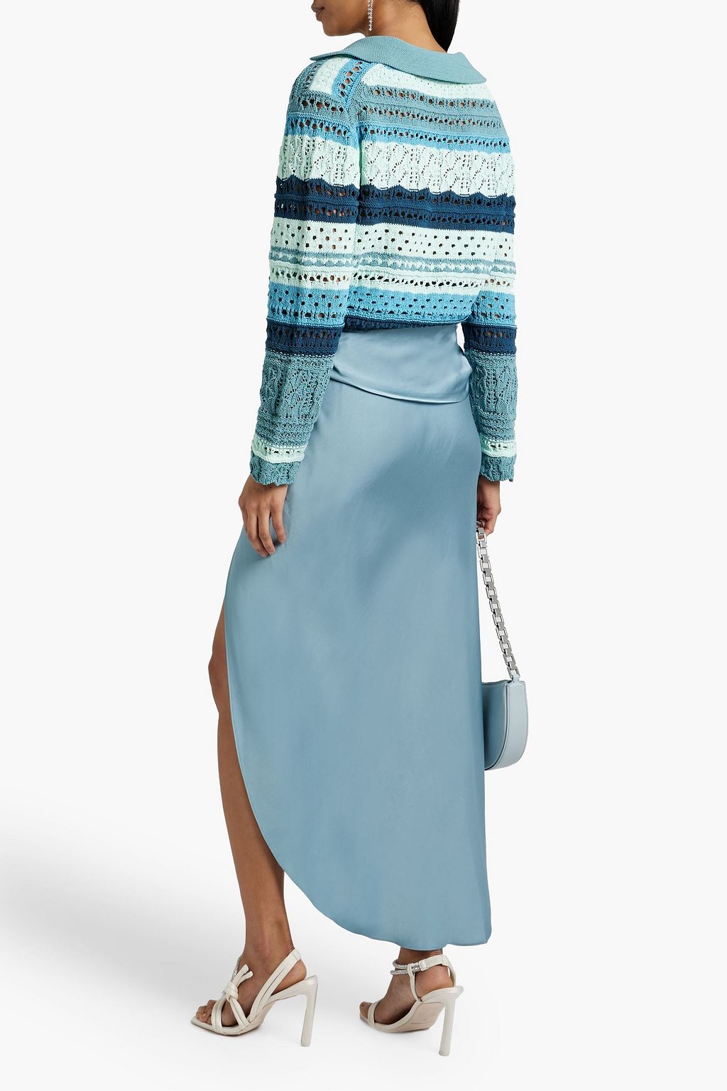 SIMKHAI Elisabetta draped satin-crepe maxi skirt