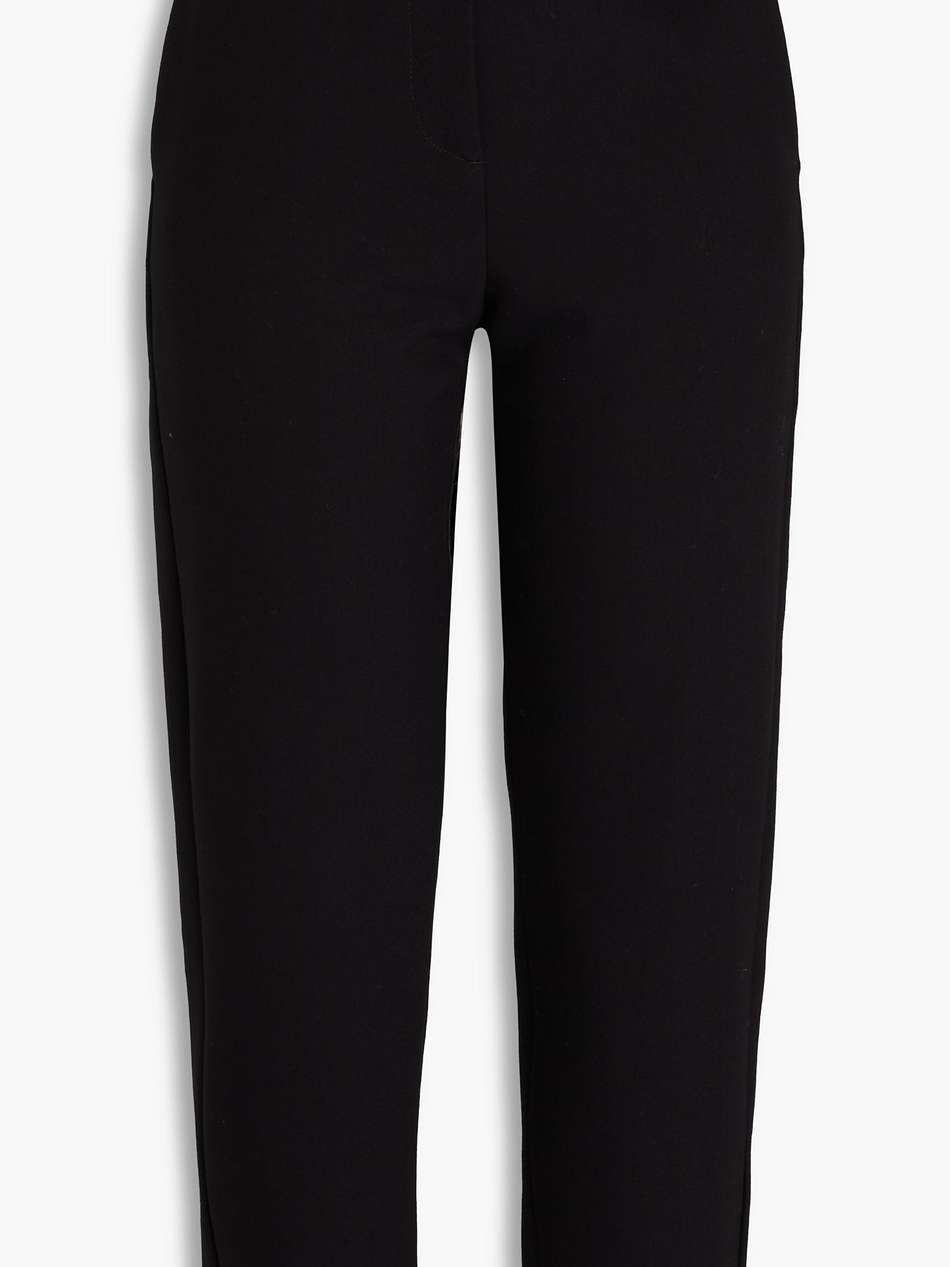 cropped belted crepe tapered pants
