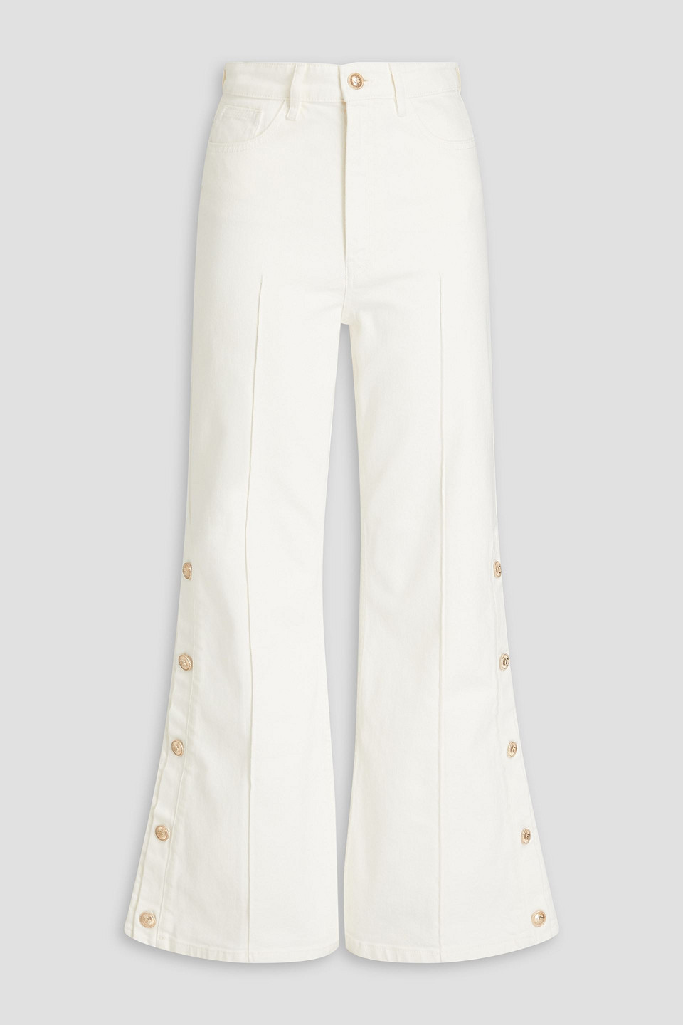 Maje High-rise Flared Jeans In Ecru