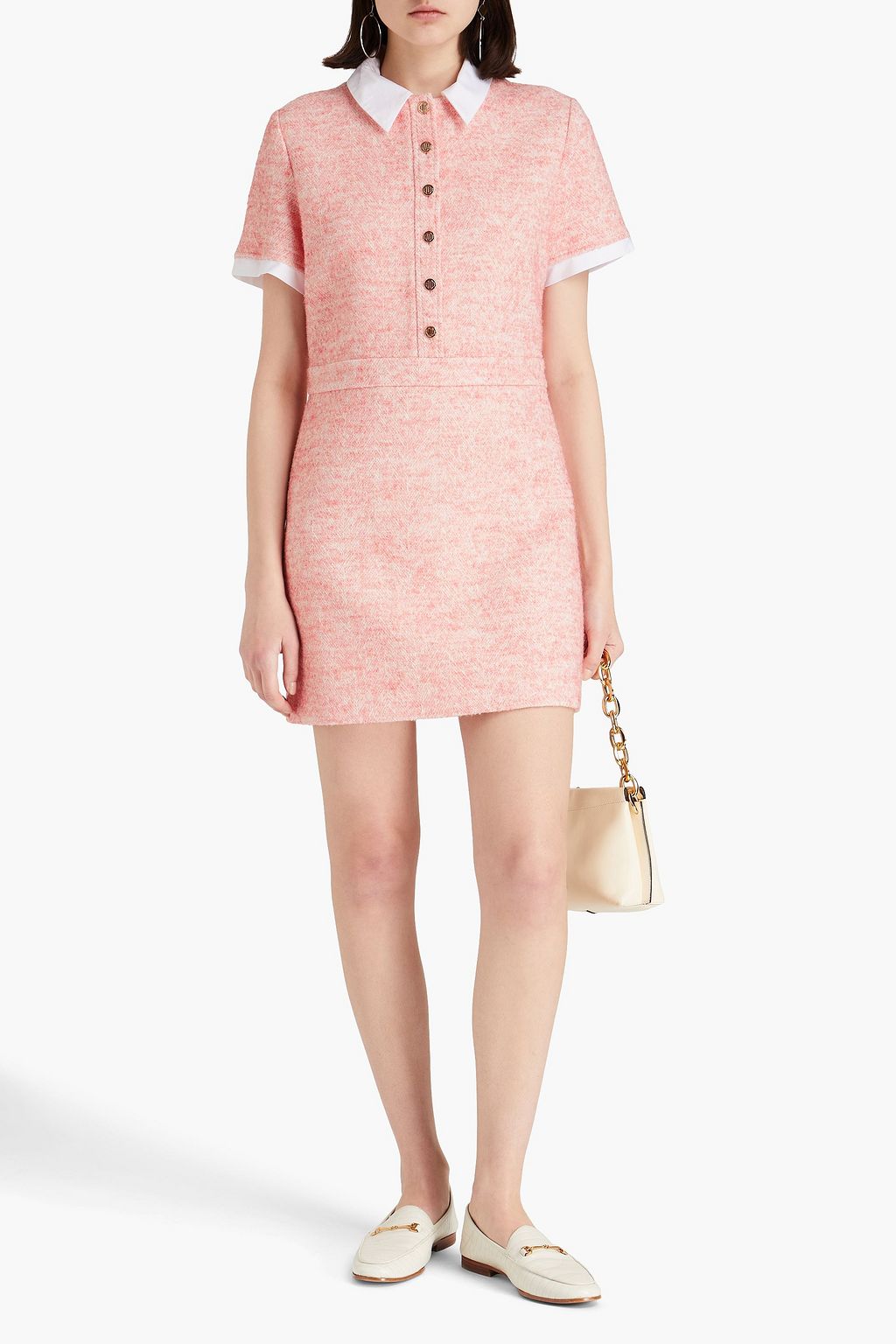 MAJE Bouclé-tweed mini dress