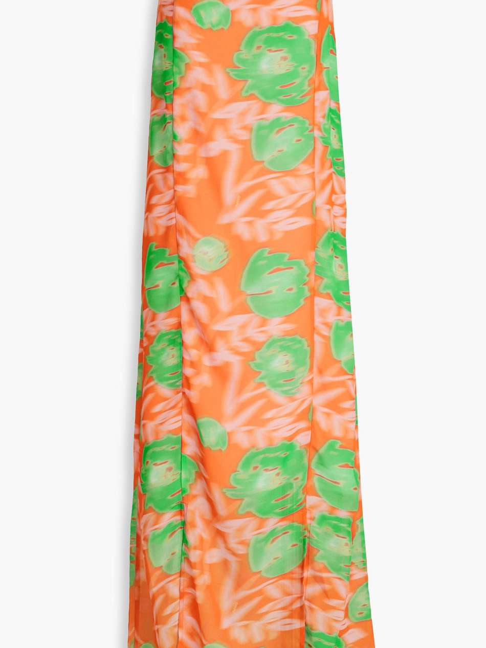 printed crepe midi dress