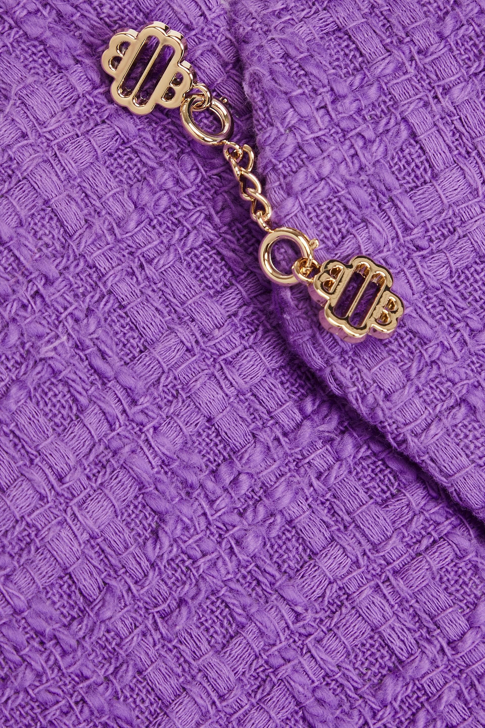 Maje Vapraia Cropped Tweed Jacket In Purple