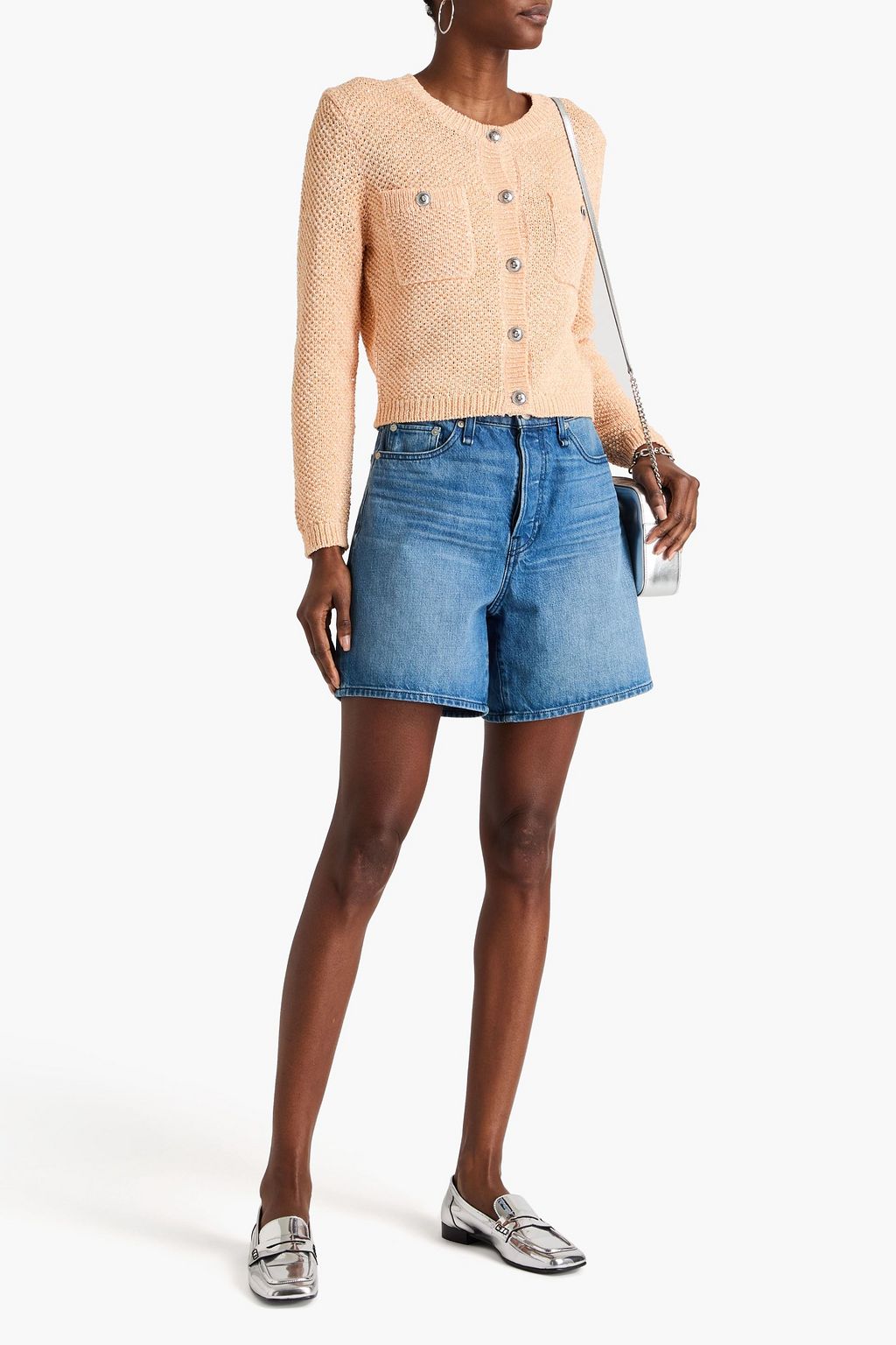 MAJE Sequin-embellished crochet-knit cardigan