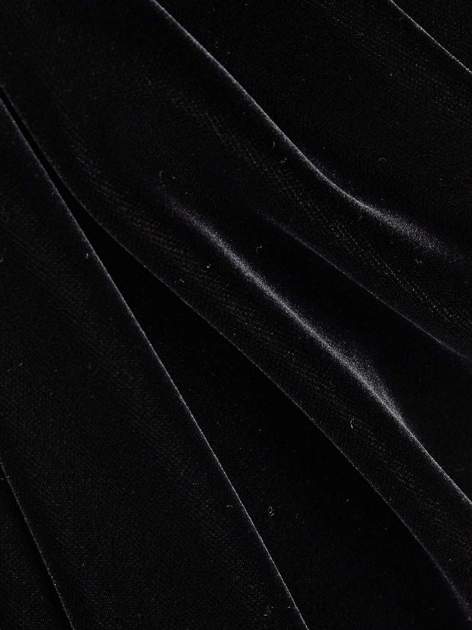 one-shoulder cutout velvet midi dress