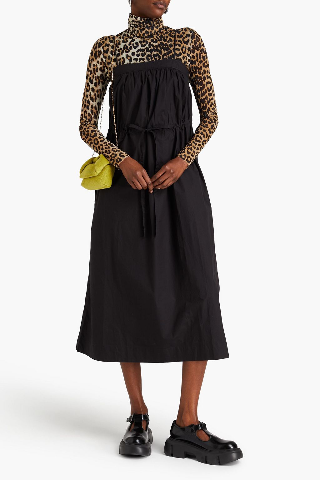 GANNI Cotton-poplin midi dress