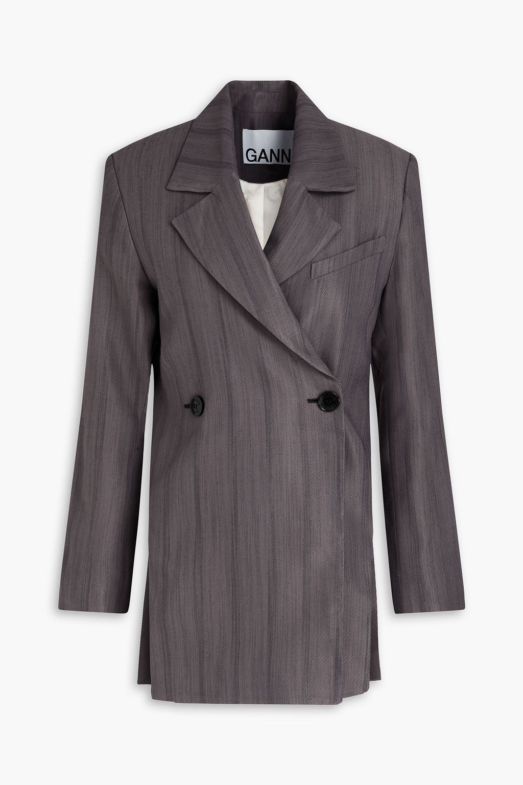 Double breasted slub twill blazer