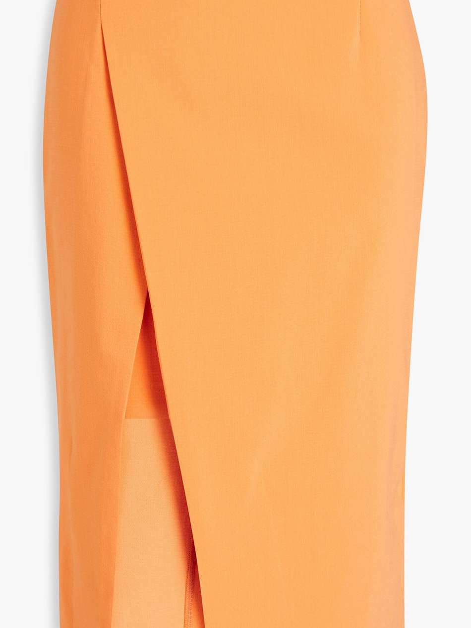 wrap-effect cotton-blend skirt