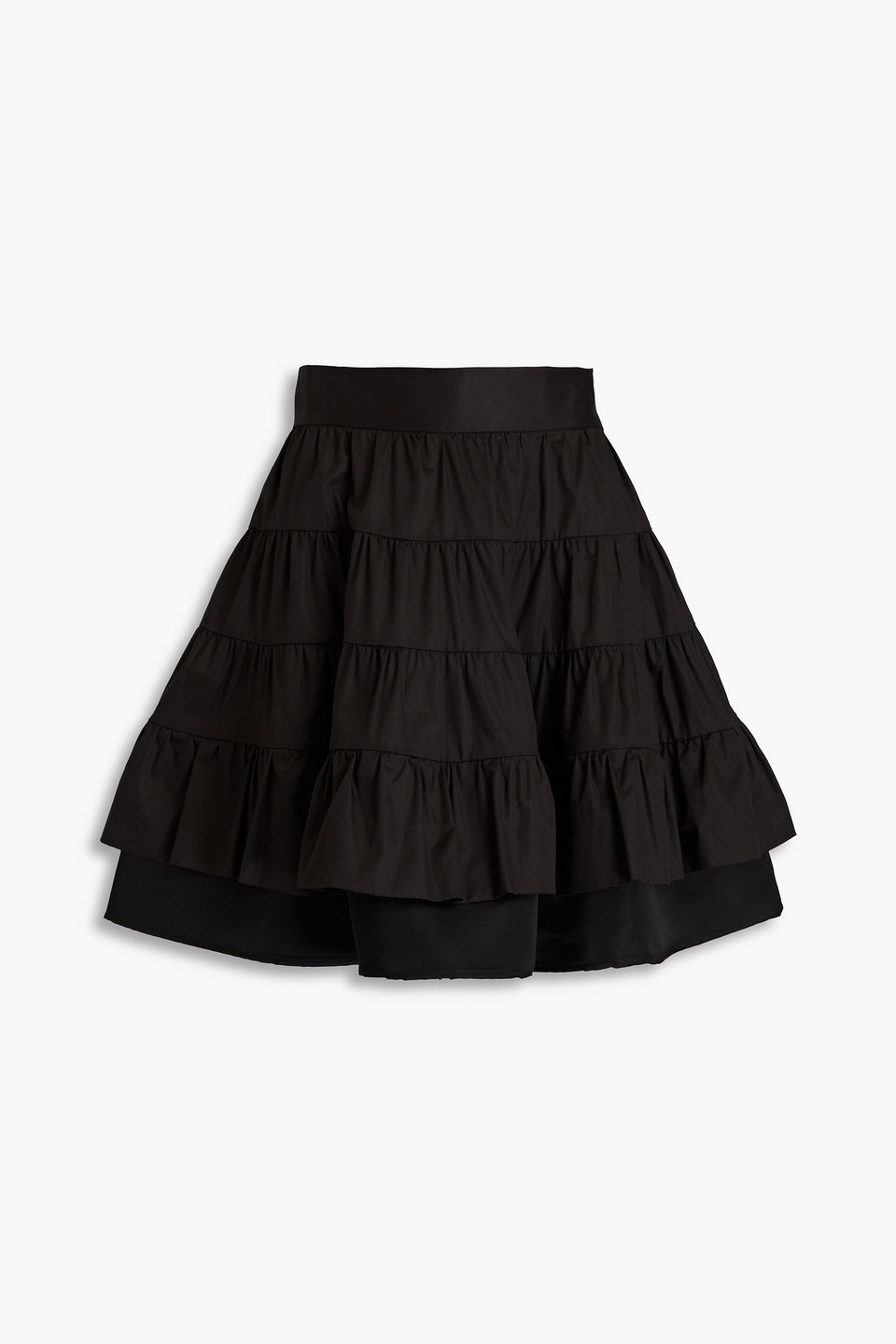 SANDRO TIERED COTTON-TWILL MINI SKIRT