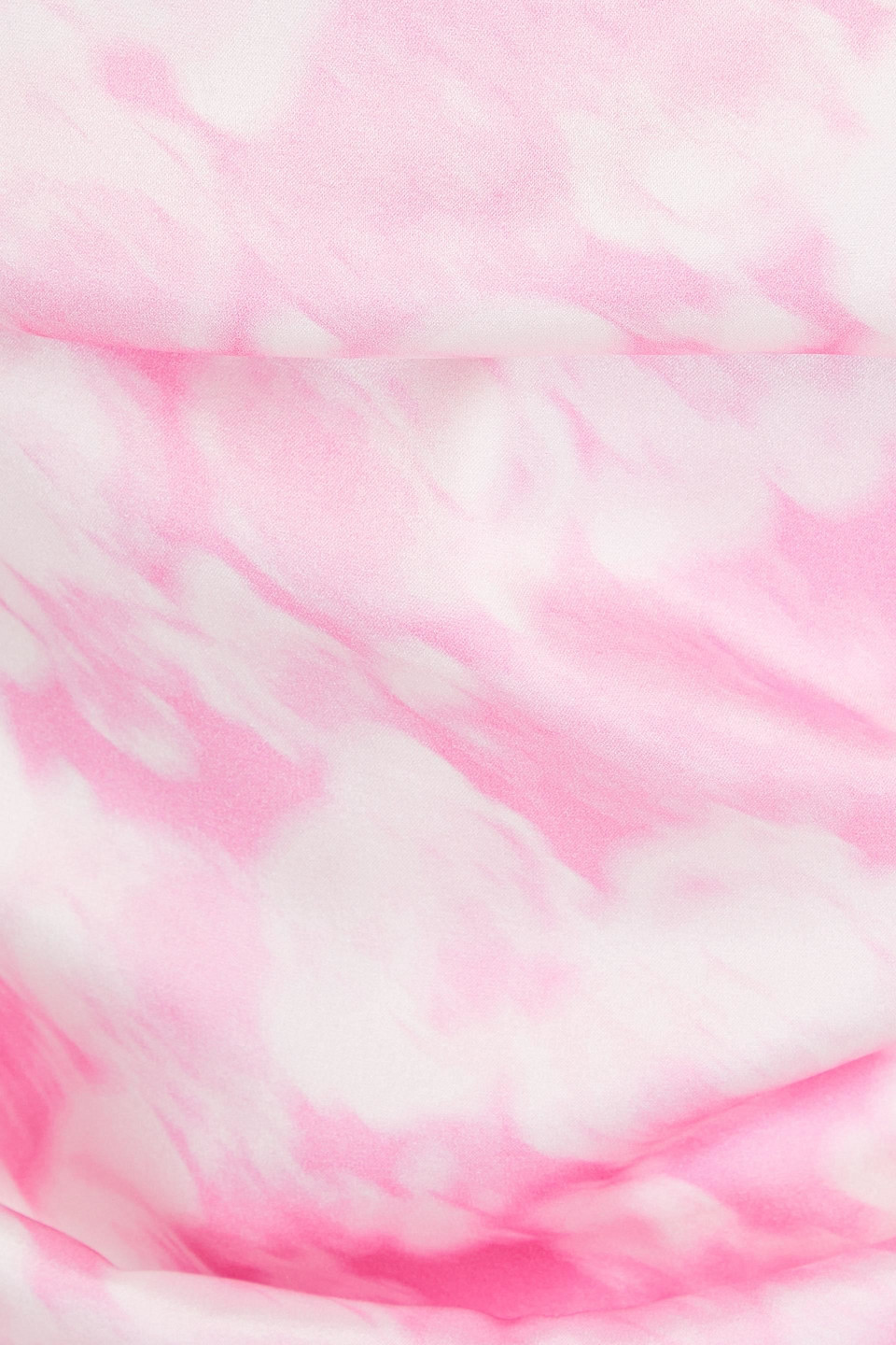 GANNI DRAPED PRINTED SILK-BLEND SATIN MINI DRESS