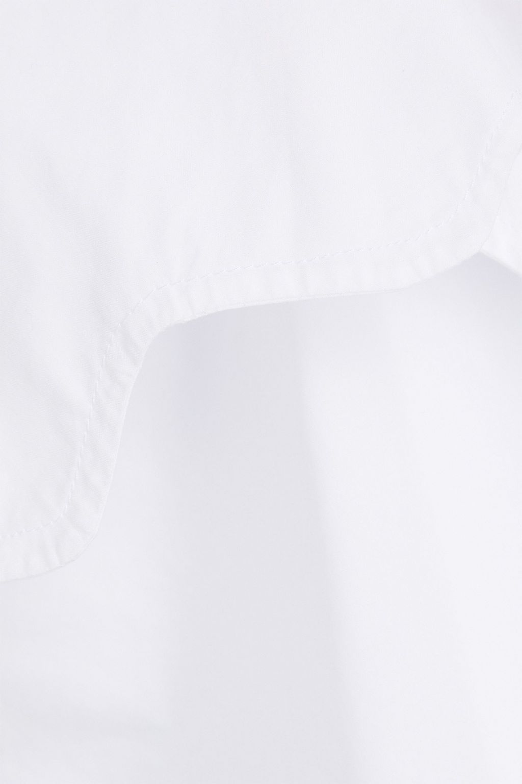 GANNI Scalloped cotton-poplin top