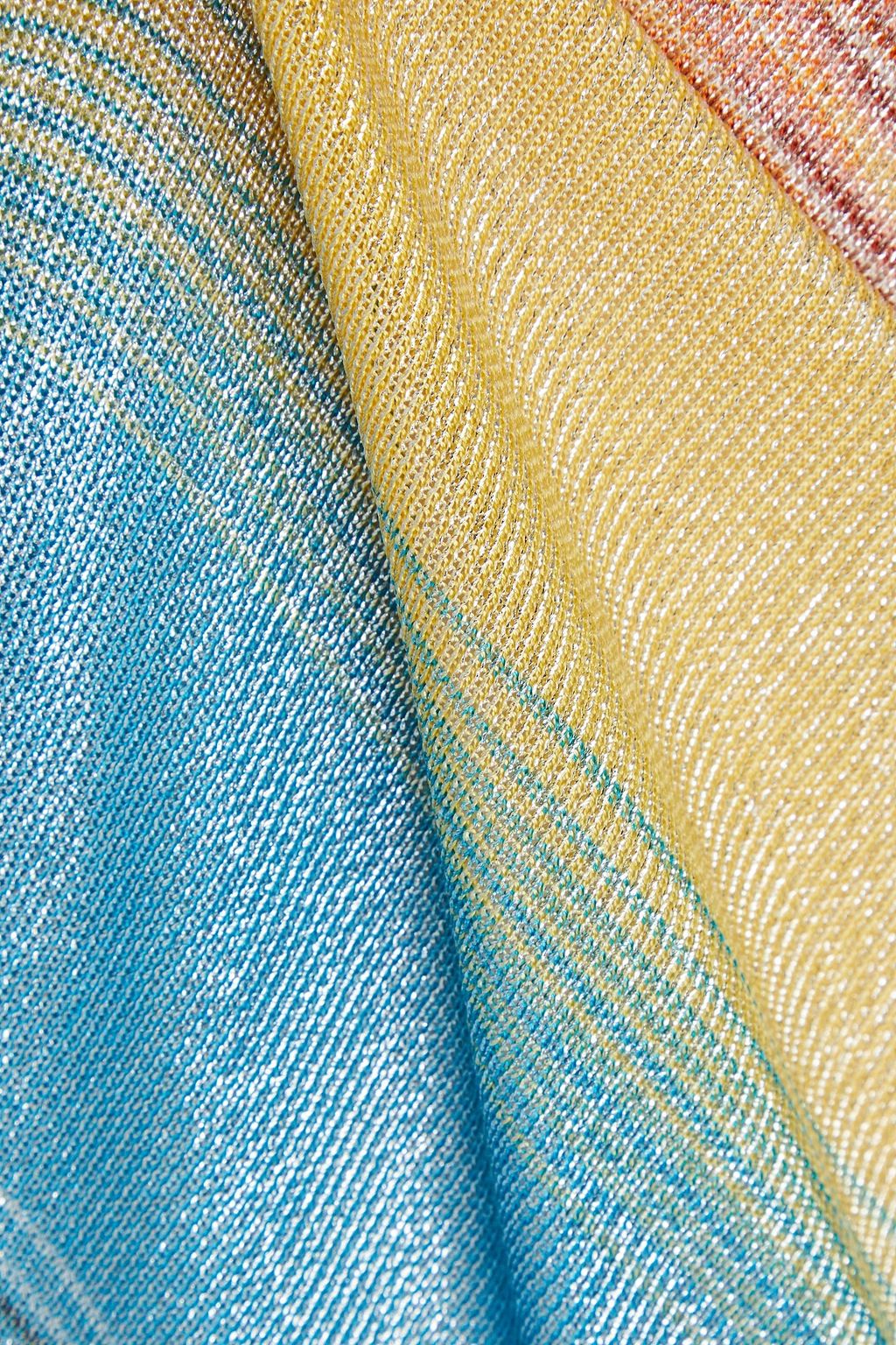 MISSONI 레이스 트리밍 메탈릭 스페이스 다이 니트 스커트